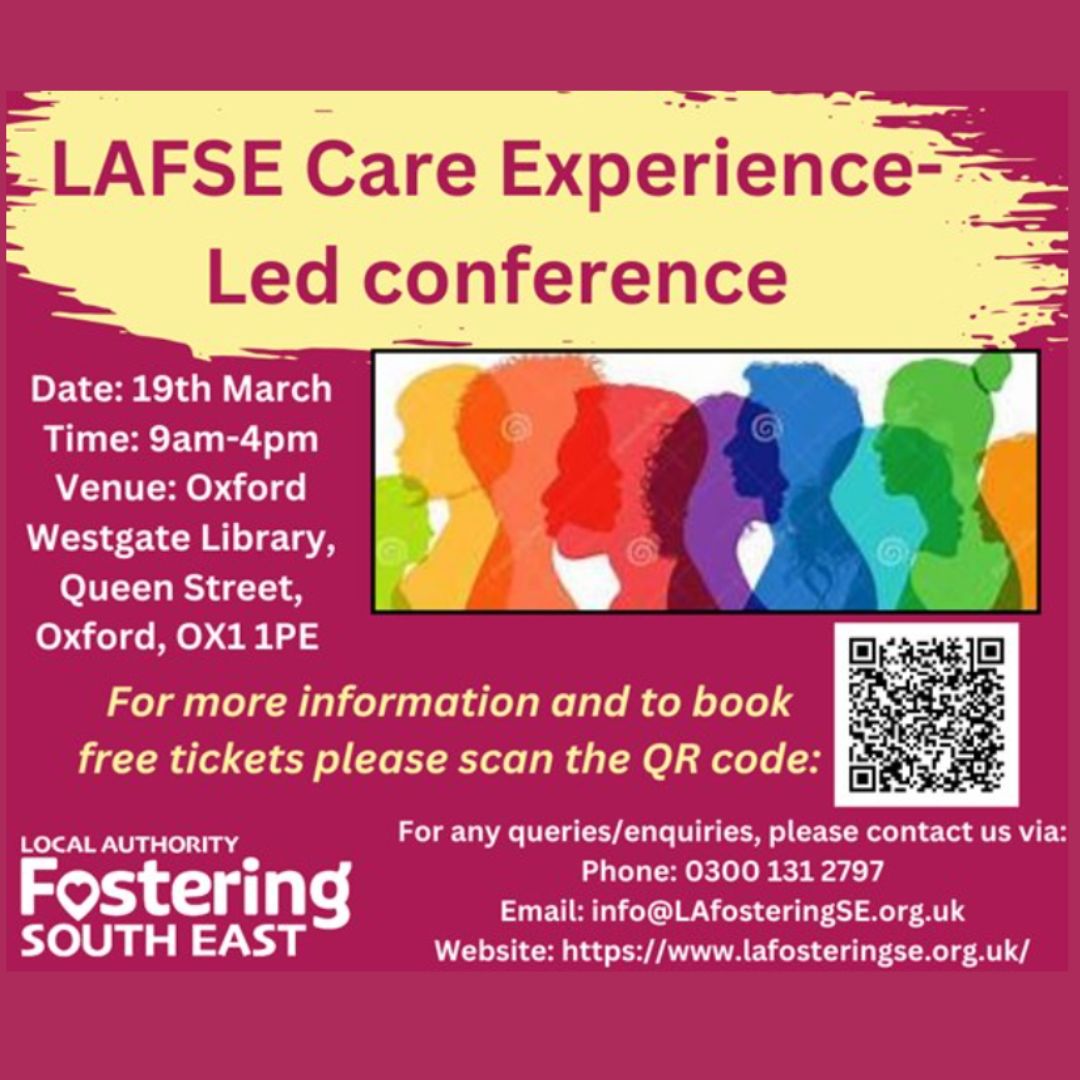 Join us for an inspiring fostering conference!
This Care Experience Led event brings together the fostering community to learn, connect &amp; create change.

Attend in person or online – FREE!
Book now via the QR code or orlo.uk/aVMHm

#Fostering #CareExperience #Community