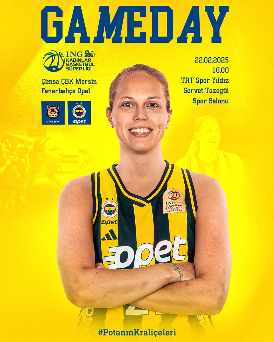 CoachRookie's tweet image. 🐥 x 🐱 | #GameDay | KBSL #Week23

Fenerbahçe &amp;amp; ÇBK Mersin

📺 TBF Youtube &amp;amp; TRT Spor Yıldız | youtube.com/live/YL1BFS-zB…

⏰️ 16.00 #TürkiyeTime (08.00 ET &amp;amp; 14.00 CET)
📍 Servet Tazegül Spor Salonu

💛💙 Julie Allemand, Sevgi Uzun, Gabby Williams, Emma Meesseman, Tina Charles