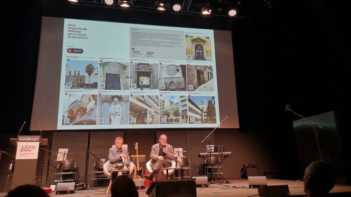 Recordant amb Mabel Burgell i Ramon Rial la persona de #JoaquimadeVedruna, la pedagogia de l'amor que ens ha llegat. Avui també presentem la #rutaVedruna a #Barcelona  🗺