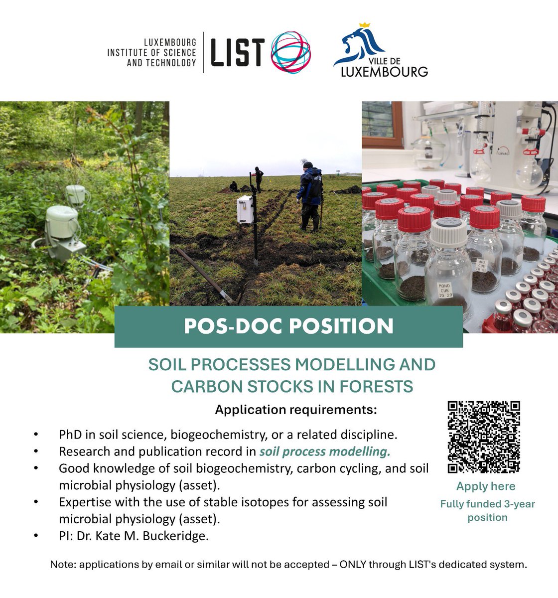Alberto Vinicius S. Rocha (@alb_vinicius_) on Twitter photo Our soil microbiology team, led by our PI <a href="/kmbuckeridge/">Kate Buckeridge</a>, is recruiting a post-doc in soil process modeling. Please spread the word. Applications at: bit.ly/4gMygt5 Our soil microbiology team, led by our PI <a href="/kmbuckeridge/">Kate Buckeridge</a>, is recruiting a post-doc in soil process modeling. Please spread the word. Applications at: bit.ly/4gMygt5