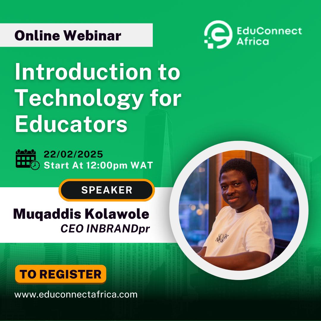 EduconnectAfr's tweet image. 🚨 Happening Today! 🚨
Join us for an exclusive webinar on "Introduction to Technology for Educators" 📚💡
🗓 22/02/2025 | ⏰ 12:00 PM WAT
🎙 Speaker: Muqaddis Kolawole (CEO, INBRANDpr)
Tune in now at 👇 meet.google.com/mbp-pixe-xgq
#EduConnectAfrica #TechForEducators #EdTech