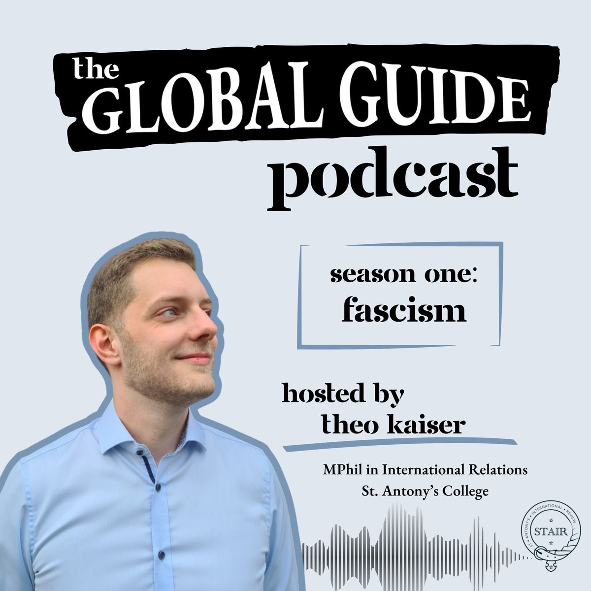 St. Antony's International Review (@stairjournal) on Twitter photo We are proud to announce the launch of our podcast, The Global Guide! Our first season will include episodes oriented around the theme of Issue 20.1 - Fascism.
Our first episode brought to you by our host <a href="/TheoKaiser_/">Theo Kaiser</a> and editor <a href="/elenafrogameni/">Elena Frogameni</a> comes out Monday! We are proud to announce the launch of our podcast, The Global Guide! Our first season will include episodes oriented around the theme of Issue 20.1 - Fascism.
Our first episode brought to you by our host <a href="/TheoKaiser_/">Theo Kaiser</a> and editor <a href="/elenafrogameni/">Elena Frogameni</a> comes out Monday!