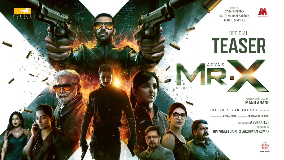 Arya (@arya_offl) on Twitter photo Introducing the X-Force 🔥
#MrX - Teaser.. Hope u all like it 🔥😍
▶️ youtu.be/1IIifCYwTGc?si…
Produced by <a href="/lakku76/">S Lakshman kumar</a> #Maverik
Co-produced by <a href="/venkatavmedia/">Venkatesh</a>
<a href="/realsarathkumar/">R Sarath Kumar</a> <a href="/Gautham_Karthik/">Gautham Ram Karthik</a> <a href="/ManjuWarrier4/">Manju Warrier</a> <a href="/itsmanuanand/">Manu Anand</a> <a href="/AnaghaOfficial/">Anagha</a> <a href="/raizawilson/">Raiza</a> @athulyaofficial Introducing the X-Force 🔥
#MrX - Teaser.. Hope u all like it 🔥😍
▶️ youtu.be/1IIifCYwTGc?si…
Produced by <a href="/lakku76/">S Lakshman kumar</a> #Maverik
Co-produced by <a href="/venkatavmedia/">Venkatesh</a>
<a href="/realsarathkumar/">R Sarath Kumar</a> <a href="/Gautham_Karthik/">Gautham Ram Karthik</a> <a href="/ManjuWarrier4/">Manju Warrier</a> <a href="/itsmanuanand/">Manu Anand</a> <a href="/AnaghaOfficial/">Anagha</a> <a href="/raizawilson/">Raiza</a> @athulyaofficial