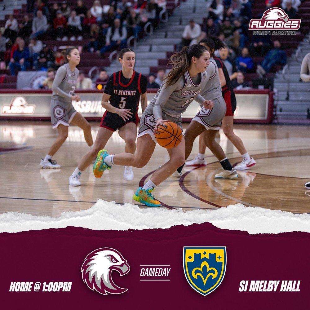 LAST AUGGIE GAME DAY! Auggies are HOME vs St. Scholastica today starting at 1:00pm at Si Melby Hall! Come out and support!

📍 Si Melby Hall - Augsburg University
⏰ 1:00pm
📺miacsportsnetwork.com/augsburg/
🎟️athletics.augsburg.edu/sports/2022/9/…

#auggiepride 🦅