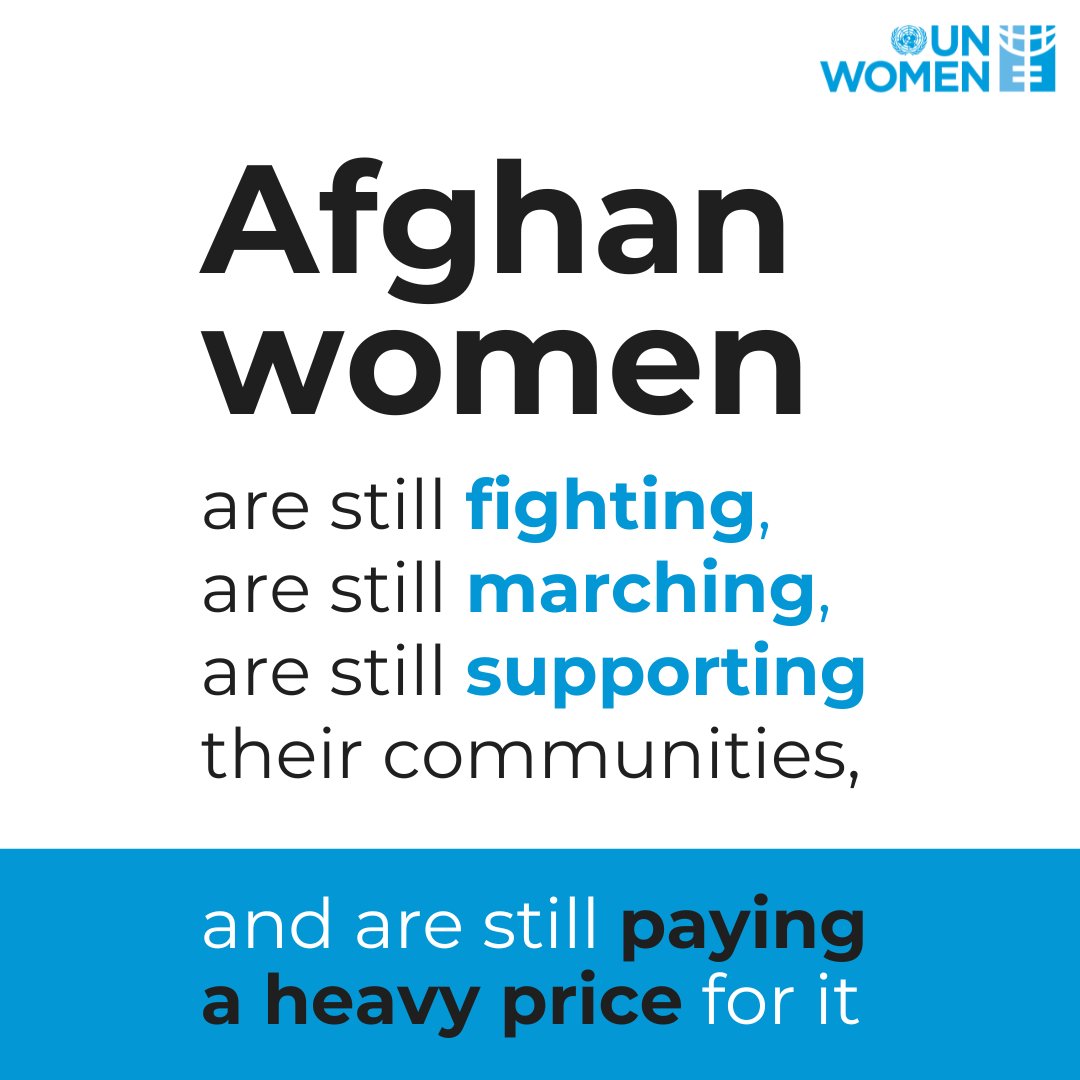 🔊Listen to Afghan women and girls.
📢Remember their words and call to action.
✊Support their struggle.
💰Invest in their resistance.

We continue to stand with Afghan women &amp; girls.

Their fight is our global fight. 

#Afghanistan @‌unwomenafghan