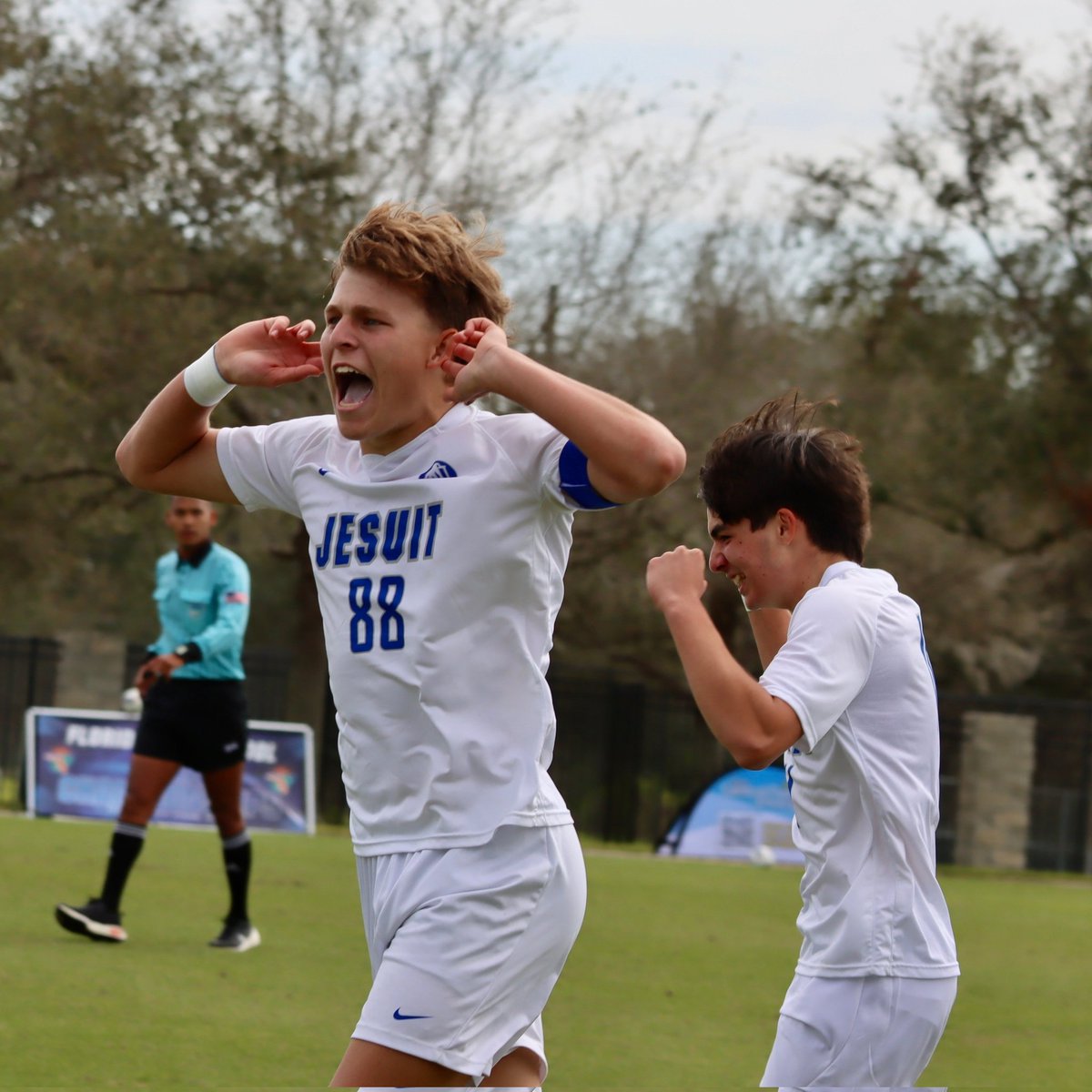 Jesuit Tiger Soccer (@jhstigersoccer) on Twitter photo The celebration of Patrick Wiley's 47th minute goal.
5A State Championship - 53rd minute
Jesuit 1
Arnold 0
#AMDG
<a href="/Biggamebobby/">Bob Putnam</a> <a href="/katsmithsports/">Katherine Smith</a>
<a href="/JesuitTampaFL/">Jesuit Tampa</a> <a href="/tampabaytopten/">Tampa Bay Top Ten Champions League</a>
<a href="/TBTimes_Sports/">Sports by Tampa Bay Times</a> <a href="/SpecSports360/">Spectrum Sports 360</a> The celebration of Patrick Wiley's 47th minute goal.
5A State Championship - 53rd minute
Jesuit 1
Arnold 0
#AMDG
<a href="/Biggamebobby/">Bob Putnam</a> <a href="/katsmithsports/">Katherine Smith</a>
<a href="/JesuitTampaFL/">Jesuit Tampa</a> <a href="/tampabaytopten/">Tampa Bay Top Ten Champions League</a>
<a href="/TBTimes_Sports/">Sports by Tampa Bay Times</a> <a href="/SpecSports360/">Spectrum Sports 360</a>