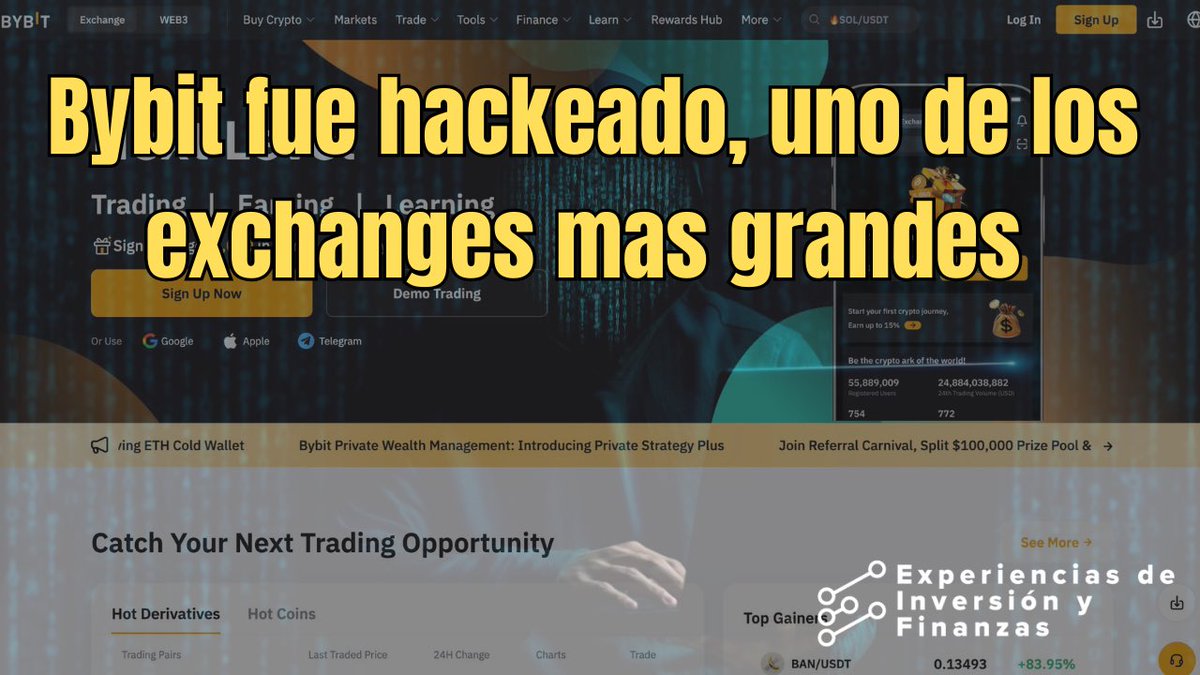MasteRX_0's tweet image. 🔥⚠️BYBIT fue Hackeado, uno de los exchanges más grandes del mundo #cript... youtu.be/vmSP1FP6zmo?si… vía @YouTube