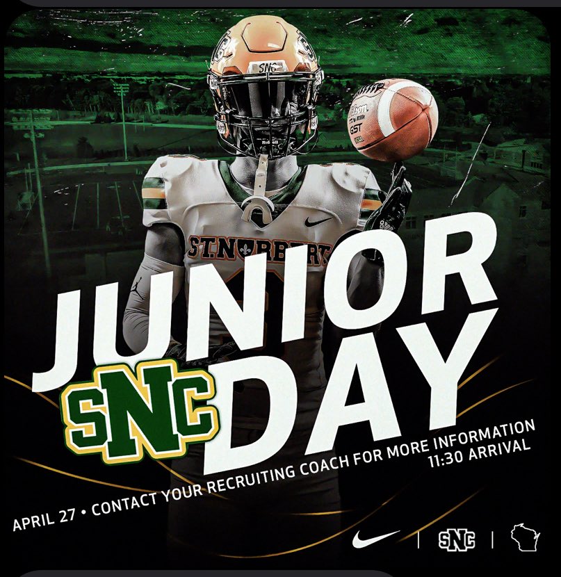 Thomas Geiger (@thomas_geiger99) on Twitter photo Thank you for the official invite to <a href="/SNCfootball/">St. Norbert Football</a> Junior Day <a href="/c_rylatt/">Connor Rylatt</a> <a href="/CoachDanMcCarty/">Coach McCarty</a> #GreenKnights
Looking forward to it! Thank you for the official invite to <a href="/SNCfootball/">St. Norbert Football</a> Junior Day <a href="/c_rylatt/">Connor Rylatt</a> <a href="/CoachDanMcCarty/">Coach McCarty</a> #GreenKnights
Looking forward to it!