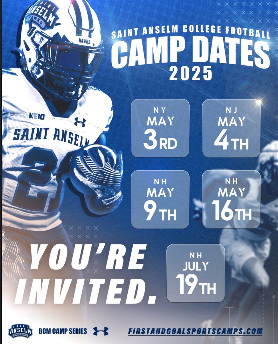 Drew Tisbert (@drewtisbert) on Twitter photo Thank You <a href="/STAHawksFB/">Saint Anselm Football 🏈 #BCM</a> and <a href="/CoachBraine/">Chadd Braine</a> for the Virtual Visit and Camp Invites! Excited to learn more about St. Anselm Football!
<a href="/PRZNewEngland/">Prep Redzone New England</a> <a href="/ScoutingNE/">Coach Silva</a>
<a href="/COACH_PAPAS/">Nico Papas</a> <a href="/CoachFucillo/">Anthony Fucillo</a>
<a href="/ath_edge_peak/">John Florence- Athletes Edge</a>
<a href="/Coach_Bick/">Joe Bick</a>
<a href="/Coach_GageHayes/">Coach Gage Hayes</a>
<a href="/CoachJoeAdam/">𝐉𝐨𝐞 𝐀𝐝𝐚𝐦 𝐇𝐁𝐂</a> Thank You <a href="/STAHawksFB/">Saint Anselm Football 🏈 #BCM</a> and <a href="/CoachBraine/">Chadd Braine</a> for the Virtual Visit and Camp Invites! Excited to learn more about St. Anselm Football!
<a href="/PRZNewEngland/">Prep Redzone New England</a> <a href="/ScoutingNE/">Coach Silva</a>
<a href="/COACH_PAPAS/">Nico Papas</a> <a href="/CoachFucillo/">Anthony Fucillo</a>
<a href="/ath_edge_peak/">John Florence- Athletes Edge</a>
<a href="/Coach_Bick/">Joe Bick</a>
<a href="/Coach_GageHayes/">Coach Gage Hayes</a>
<a href="/CoachJoeAdam/">𝐉𝐨𝐞 𝐀𝐝𝐚𝐦 𝐇𝐁𝐂</a>