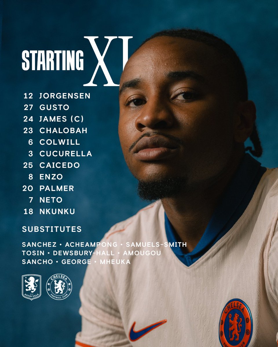 ChelseaFC's tweet image. Our starting XI 🆚 Aston Villa!

#CFC | #AVLCHE