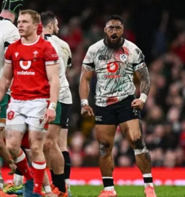 JoeSeward1's tweet photo. Love this from Andrew Cotter Commentator @BBCSport
" Bundee Aki looks like he's about to wrestle the whole of Cardiff... and I would back him"
#WalIre
#SixNations
#aBundeeAki
#Ireland
#walesvireland
#TripleCrown ๐ https://t.co/fzB2jJMIOT
