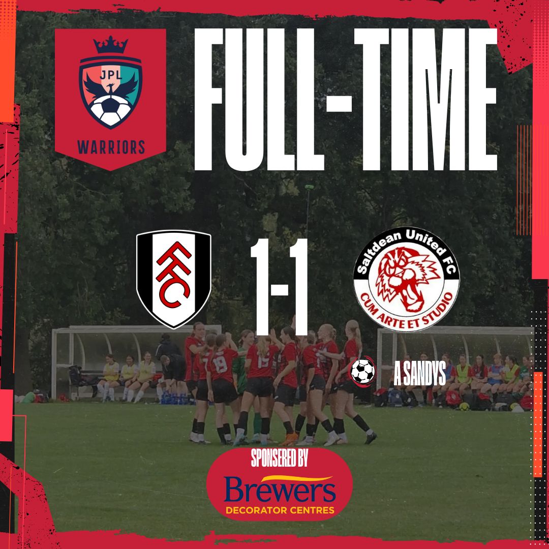 Amelia Sandys's long-range effort put us 1-0 up from the 22nd minute; Fulham leveled in the 78th minute with a very controversial penalty; another penalty was awarded to Fulham in the very last minute of the game, which saw Crystal Davis save.