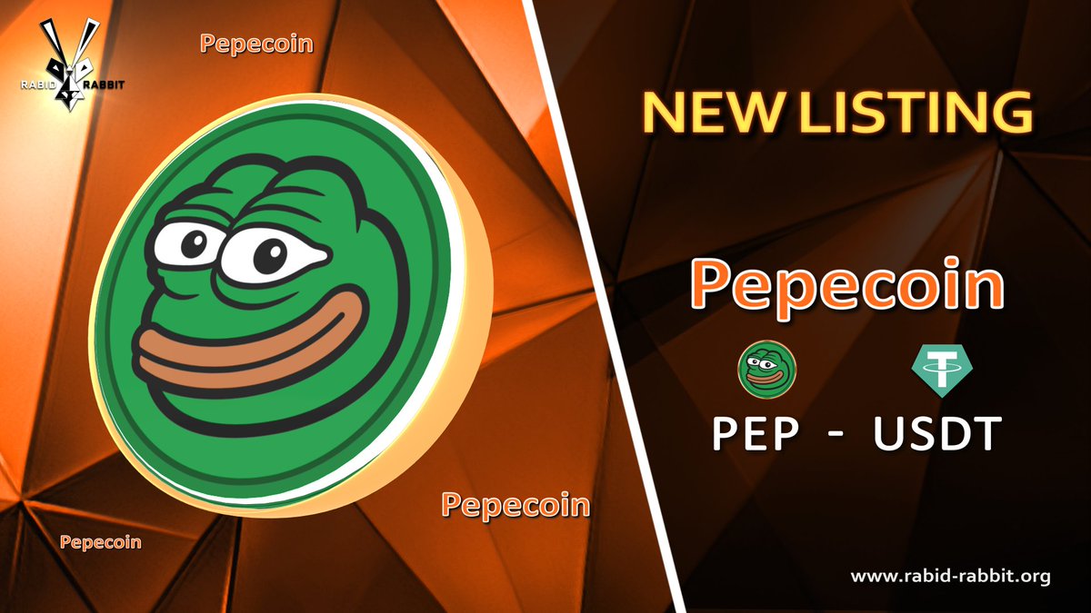 🚀 NEW LISTING🚀 #PEP #Pepecoin
📈Trading Pair: PEP/USDT📈
⏬Available Now!⏬
rabid-rabbit.org/account/trade/…

#BTC #USDT #rabidrabbit #PEP #Pepecoin #exchange #RR_exchange #crypto #trading #cryptocurrency #newlisting