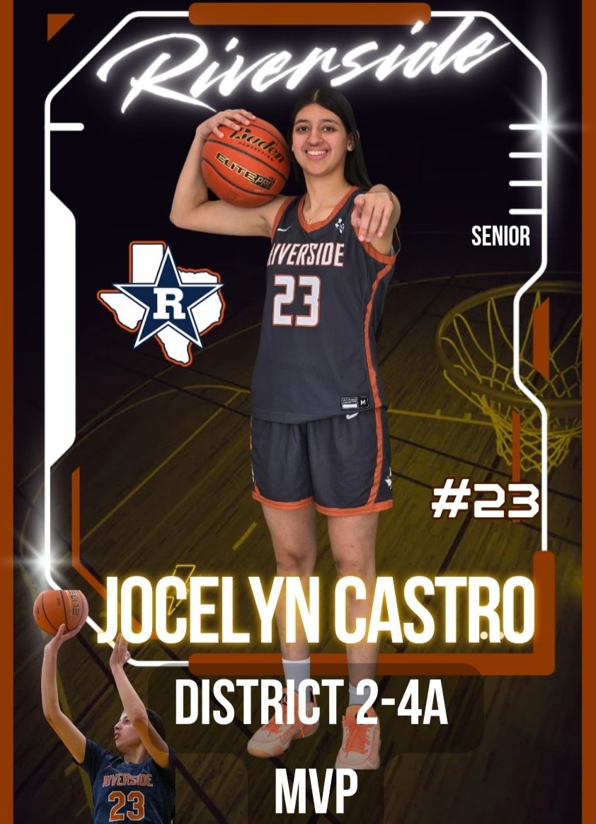 Congratulations to <a href="/riversidebball1/">Lady Ranger Basketball</a> Senior <a href="/JocieC24/">Jocelyn Castro</a> for being selected the District 2-4A Most Valuable Player. We are proud of you Jocelyn! Go Rangers! <a href="/YISDAthletics1/">YISD Athletics</a>
<a href="/Ranger_StuCo/">RangerStuCo</a> <a href="/vlara_82/">Victor A. Lara</a> <a href="/Riverside_4ever/">Riverside_Rangers</a> <a href="/Daniel_Chavez08/">Daniel Chavez</a>