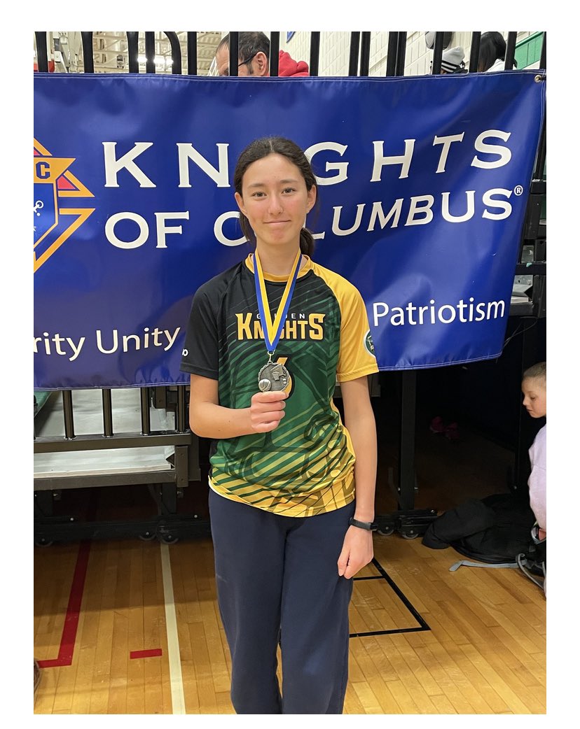 Congratulations to our St. John Knights of Columbus Student rep for coming in 2nd place today at the regional competition in Waterloo. Made 17/25 shots. Amazing effort.  We are so proud!