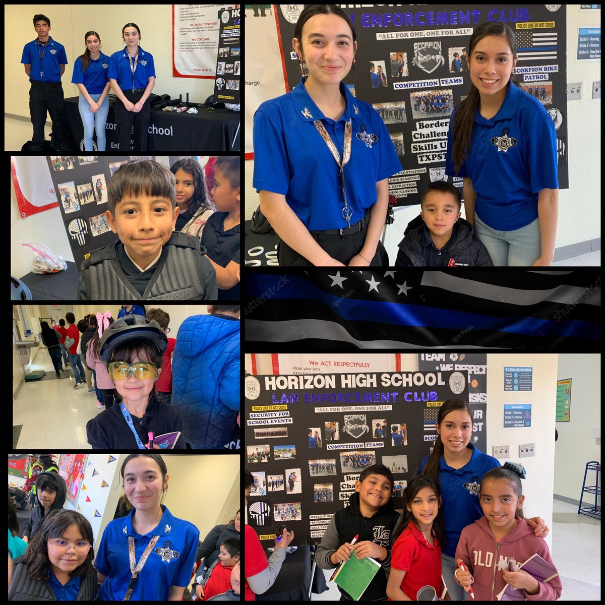 The HHS Law Enforcement program was at Carroll T. Welch Elementary for a Career Fair. Our students shared their knowledge/skills with future little Scorpions! Way to go Scorpions!  #WeAreClintISD #ReptheH #ScorpionStrong #ClintISD100 #LawEnforcement