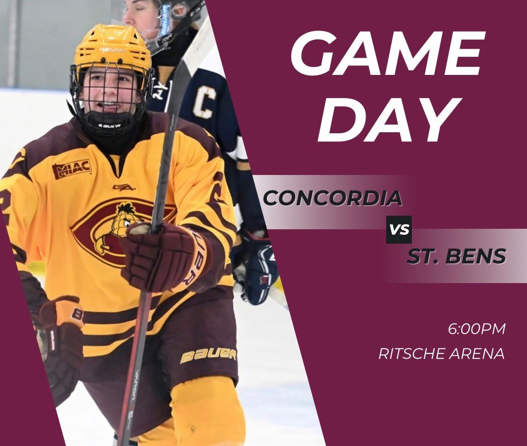 For the last time this season, it’s GAME DAY WOOOOOO!!! Looking to finish strong with 4 straight W’s and consecutive conference sweeps #Rollcobbs🌽

🆚 College of St. Benedict
🏟️ Ritsche Arena
📍 St. Cloud, MN
⏰ 6pm Central 
💻 miacsportsnetwork.com/concordia/