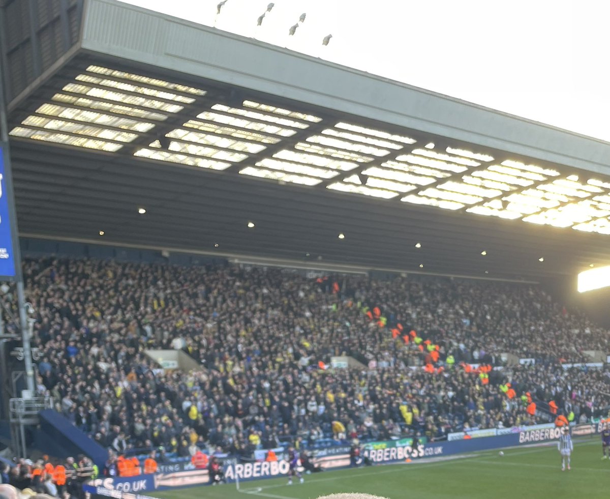 My view of the Oxford United fans at #WBA #oufc 💛 💙