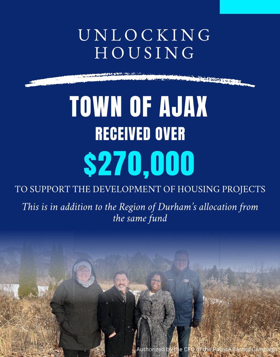 Did you know - the Town of Ajax and the Region of Durham have received funding through the Housing Enabling Water Systems Fund to support the development of new housing units? 🏡

This fund helps build essential water infrastructure, paving the way for more housing developments!