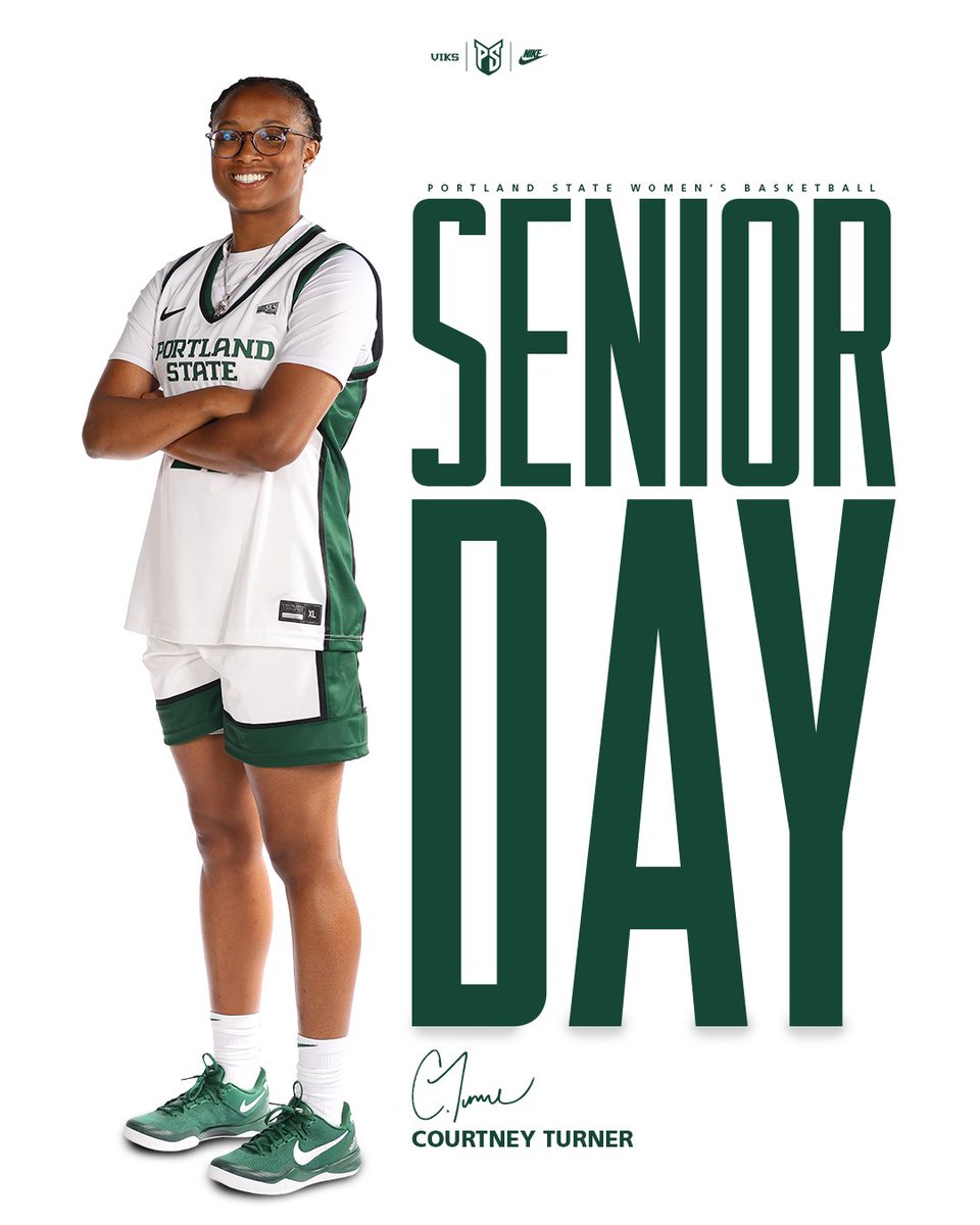 Portland State Women’s Basketball (@psuvikswbb) on Twitter photo 𝙎𝙚𝙣𝙞𝙤𝙧 𝘿𝙖𝙮: 𝘾𝙤𝙪𝙧𝙩𝙣𝙚𝙮 𝙏𝙪𝙧𝙣𝙚𝙧
Appearing in 20 games in her one year with the Vikings, we'll miss the energy <a href="/CTurner12_/">Courtney Turner</a> has brought this season.
Happy Senior Day, Court! 👐💚
#GoViks | #DefendTheShip 𝙎𝙚𝙣𝙞𝙤𝙧 𝘿𝙖𝙮: 𝘾𝙤𝙪𝙧𝙩𝙣𝙚𝙮 𝙏𝙪𝙧𝙣𝙚𝙧
Appearing in 20 games in her one year with the Vikings, we'll miss the energy <a href="/CTurner12_/">Courtney Turner</a> has brought this season.
Happy Senior Day, Court! 👐💚
#GoViks | #DefendTheShip