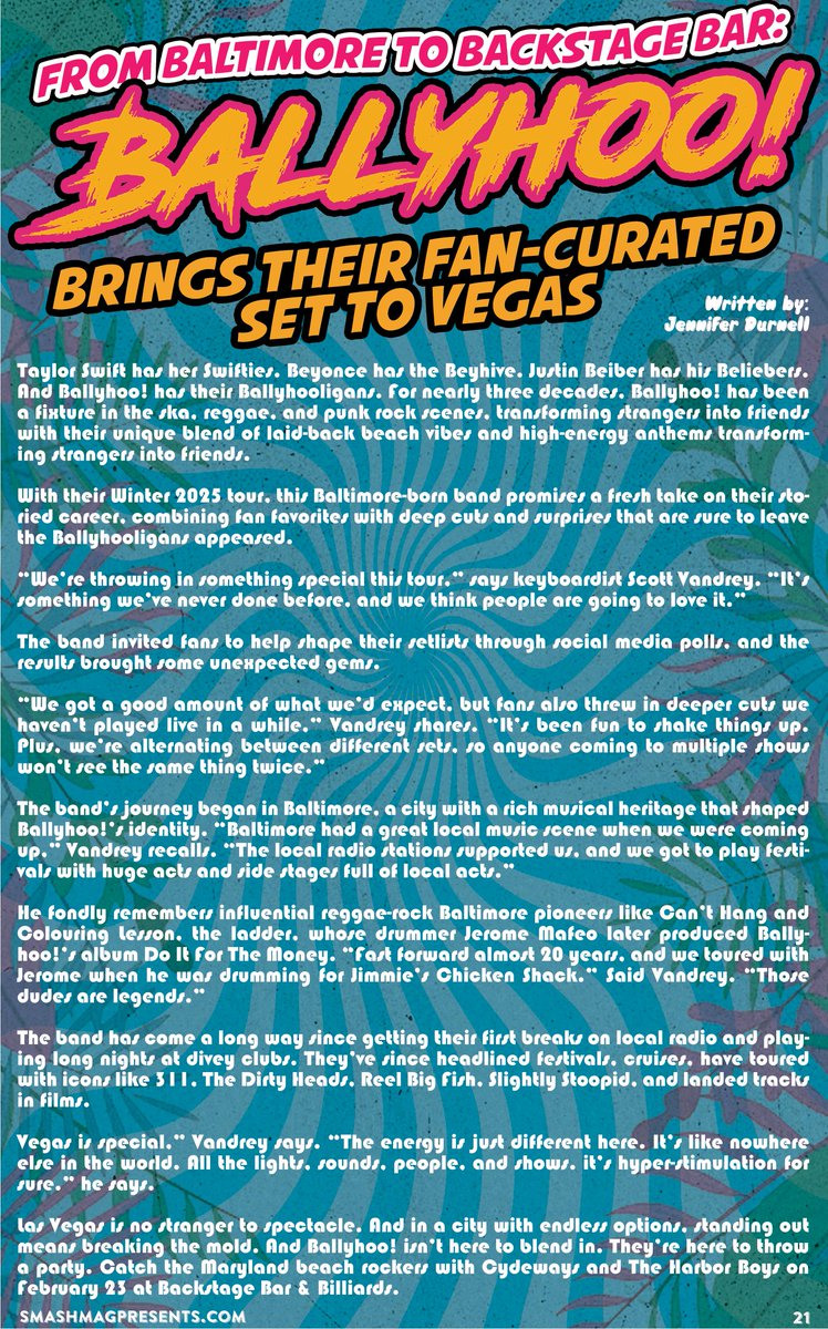 #Vegas Tomorrow: 
<a href="/ballyhoorocks/">BALLYHOO!</a>
 
with  <a href="/CydewaysMusic/">Cydeways</a>
  and The Harbor Boys

Feb 23
8pm | 21+
at <a href="/BackstageBarLV/">Backstage Bar & Billiards</a>

Tix 👉: seetickets.us/event/Ballyhoo…