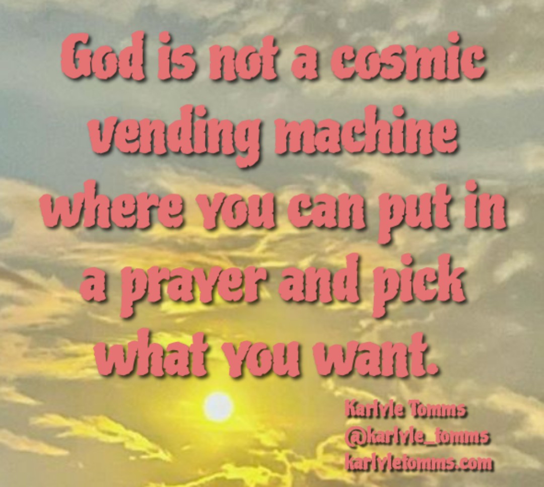 Karlyle_Tomms's tweet image. There can be a great disappointment when we pray for "things" and then get disappointed when we don't get them. It usually works better when we try to align ourselves spiritually instead of praying for stuff. #effectiveprayer #materialism karlyletomms.com
