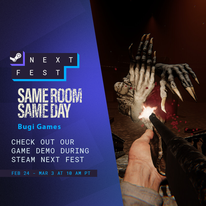 Same Room Same Day Demo will be part of #SteamNextFest !