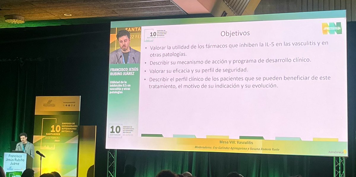 En el #simposioEAS25 el Dr. <a href="/Frubijuarez/">Francisco Rubiño</a> del Hospital Universitario de Gran Canaria Doctor Negrín🇮🇨 nos habla sobre la utilidad de la inhibición IL5 en vasculitis y otras patologías💊
