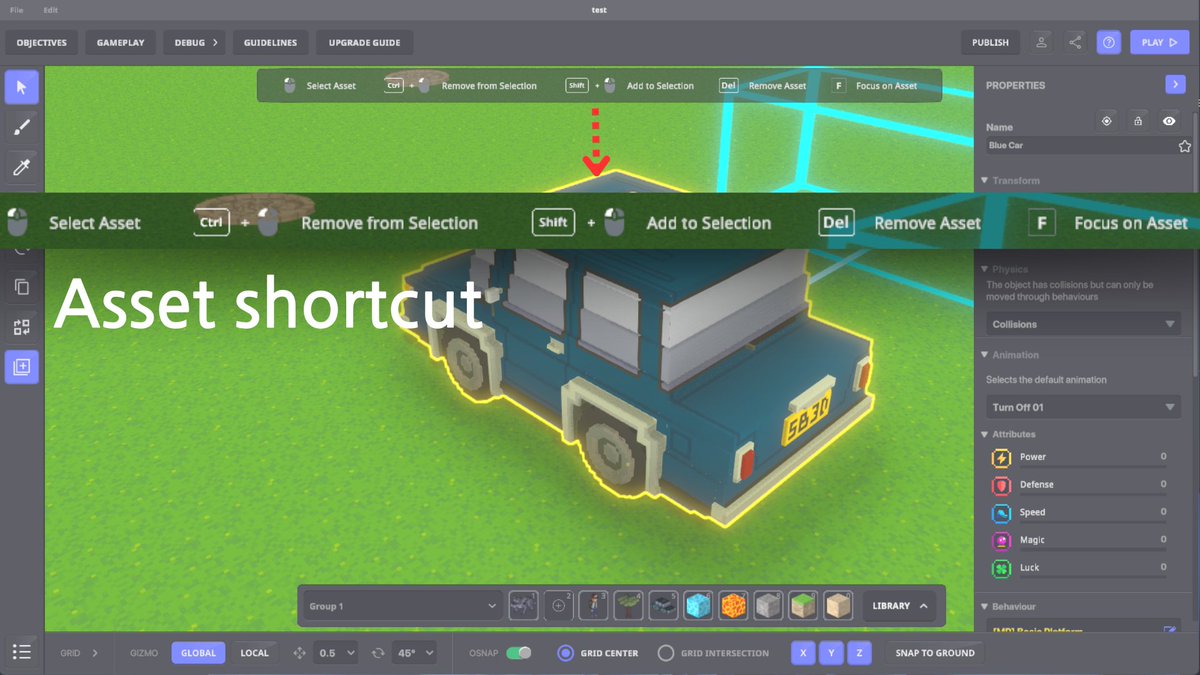 ✨ Game Maker 0.11 Update Review 1✨

The UX/UI has been improved to make it easier for beginners! 🎨👾

Previously, new creators had to constantly check shortcuts. But now, when selecting a tool, related shortcuts are displayed on-screen—making the workflow much smoother. 🚀