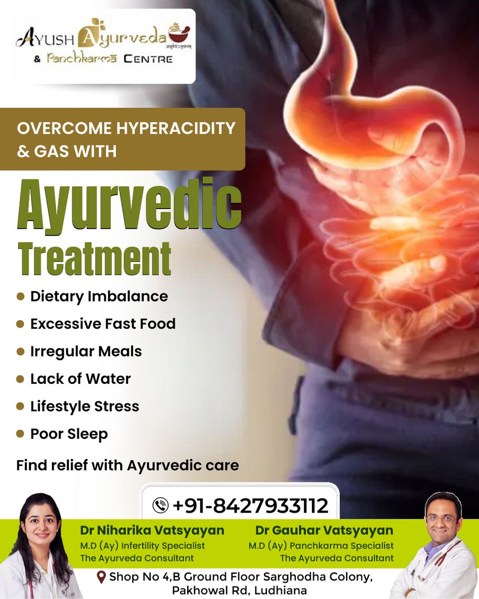 HospitalDeep's tweet image. Struggling with hyperacidity and gas issues? Ayush Ayurveda offers effective Ayurvedic treatments to restore balance and relieve discomfort. Experience natural healing today! 🌿✨

🌐 ayushayurveda.org
☎ 8427933112

#AyushAyurveda #HyperacidityRelief #GasProblems