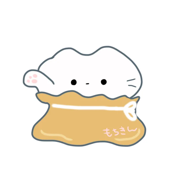 Helloバナバニー今日はイレギュラー〝まねきんちゃく猫〟餅巾着バージョンとシュウマイ巾着。#猫の日 #イラスト水彩油彩鉛筆 #犬猫 