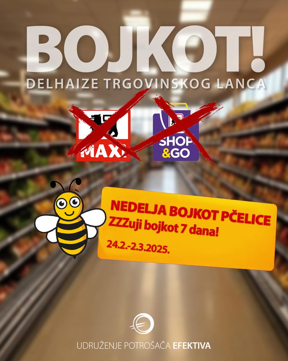 UBKEFEKTIVA's tweet image. 📢 PODRŽI I PODELI 📢

Obevesti ukućane, komšije i rodbinu‼️

Napomena: Ako možeš, suzdrži se od kupovine i u ostalim megamarketima, koje smo već bojkotovali. Ako ne možeš, onda sledeće nedelje kupi bilo gde, samo nemoj u DELEZ-u‼️