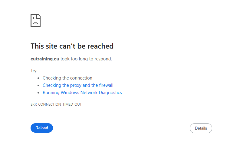 jorixct's tweet photo. @EUTraining  website seems to be down... Can you check? https://t.co/GtjGUcon0j