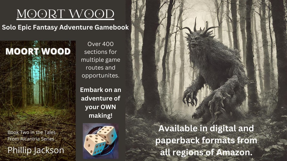 'MOORT WOOD', Book 2 in the Tales From Alcantria Series of Epic Fantasy solo adventure gamebooks. amazon.co.uk/MOORT-WOOD-Boo…