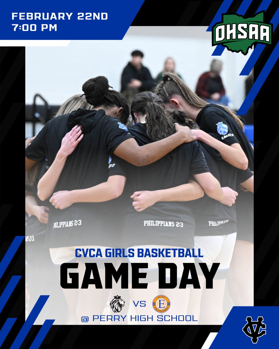 GAME DAY: Girls Basketball faces Ellet in the District Final at Perry #CVCA #MightyRoyals
🎟️: Gate sales or ohsaa.org/tickets
📺: Hudl.tv