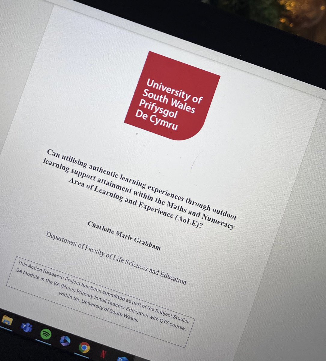 MissGrabham_USW's tweet photo. Can’t believe I’m half way through my last placement block already… had the best four weeks so far with so much experience! Now to celebrate half term &amp; getting two firsts in my dissertation and presentation 🎉 https://t.co/YQtC4Sxf9K