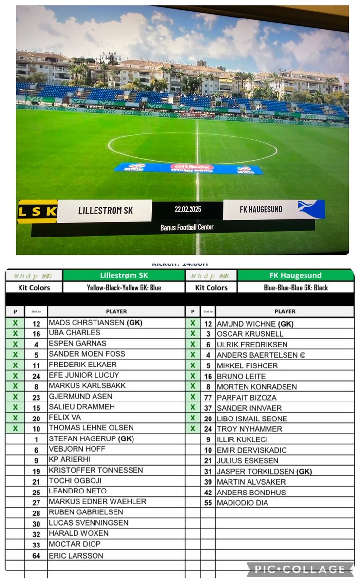 Lillestrøm 🆚 Haugesund 

Fantastiske spilleforhold og dette er de utvalgte til Ødegaard og Manoharan ⏬

❗️5 endringer hos LSK fra sist. Felix Va fra start.

‼️ Sory Diarra ut med skade - Seone starter på topp. Fredriksen på høyreback.

📺 14:00 <a href="/direktesport/">Direktesport</a>
