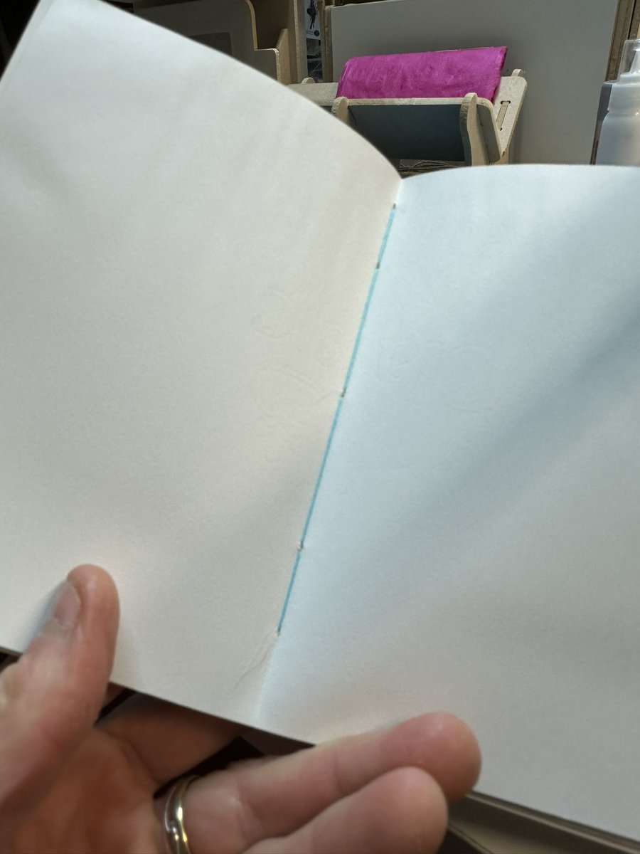 BassBaylis's tweet photo. Out on a bookbinding course. 
Very interesting. As usual the wife’s one is great! 
#handmadebooks @FrannyBuk https://t.co/PJ7HoIxHss