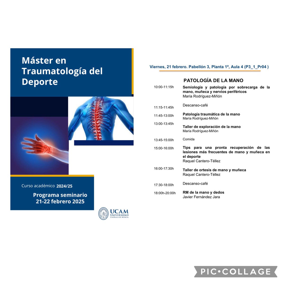 Willy Fernández Jara (@drwillyjara) on Twitter photo 📢 Ayer tuve el placer de participar como profesor en el Máster en Traumatología del Deporte de la <a href="/UCAM_CAFD/">UCAM Facultad de Deporte</a>, impartiendo una clase sobre Dx por imagen en la patología de la muñeca-mano. Siempre es un honor aportar mi granito de arena en este máster al que le tengo tanto cariño. 📢 Ayer tuve el placer de participar como profesor en el Máster en Traumatología del Deporte de la <a href="/UCAM_CAFD/">UCAM Facultad de Deporte</a>, impartiendo una clase sobre Dx por imagen en la patología de la muñeca-mano. Siempre es un honor aportar mi granito de arena en este máster al que le tengo tanto cariño.