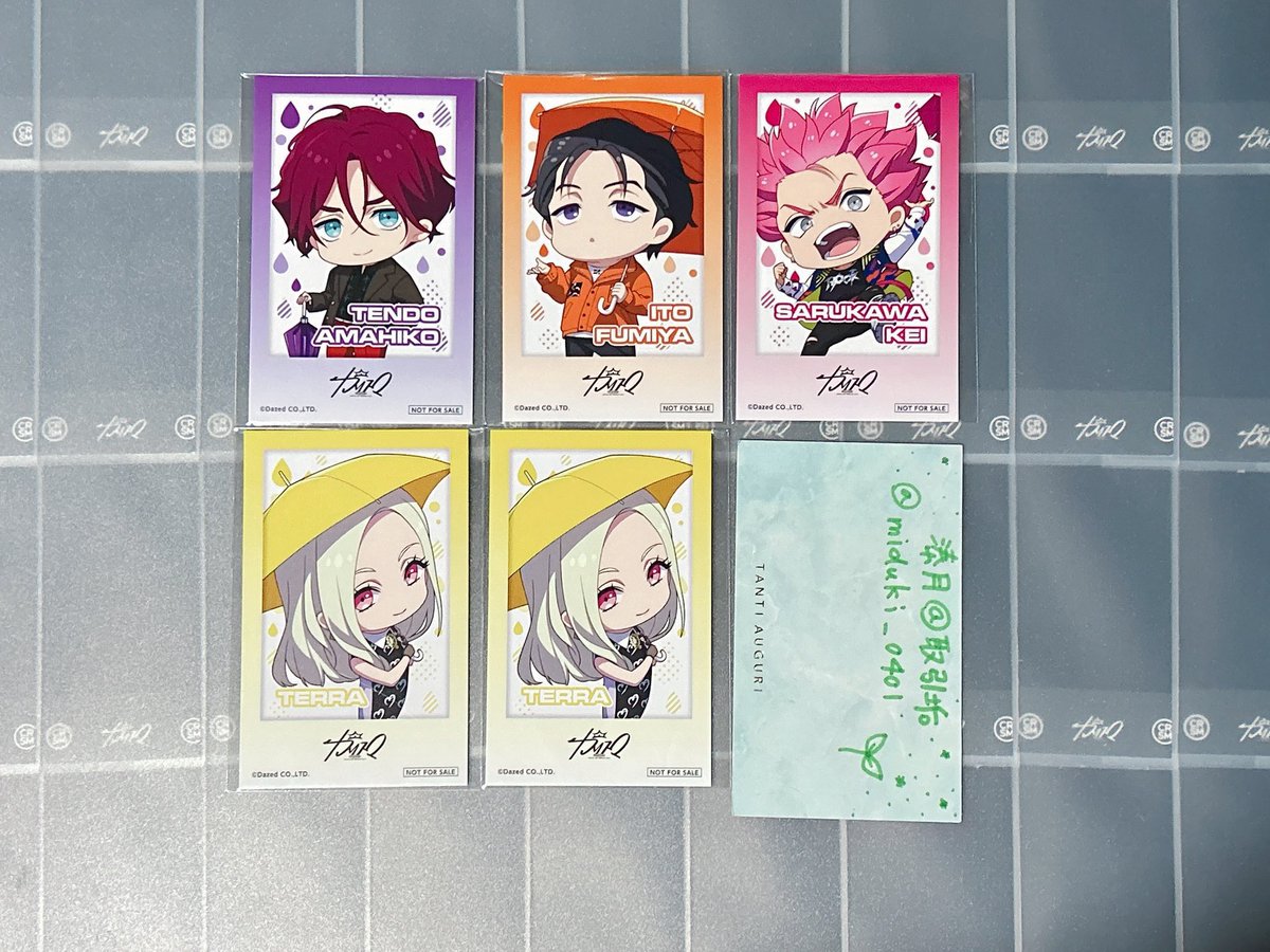 【交換】カリスマ rainy season 缶バッジ 特典 チェキ風カード アニフロ

[譲]☆ふみや.テラ.☆依央利.慧.☆天彦

[求] 
缶バ:同種 大瀬 >>>異種 大瀬(固定ポスト優先)
特典:ステッカーor缶バor同異種 大瀬

:異種の場合 ☆は無印を同数含む交換のみ