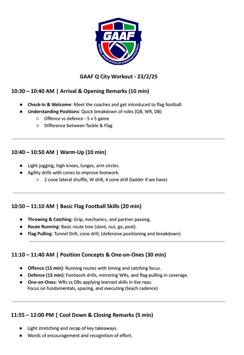 Gambia Association of American Football tweet media