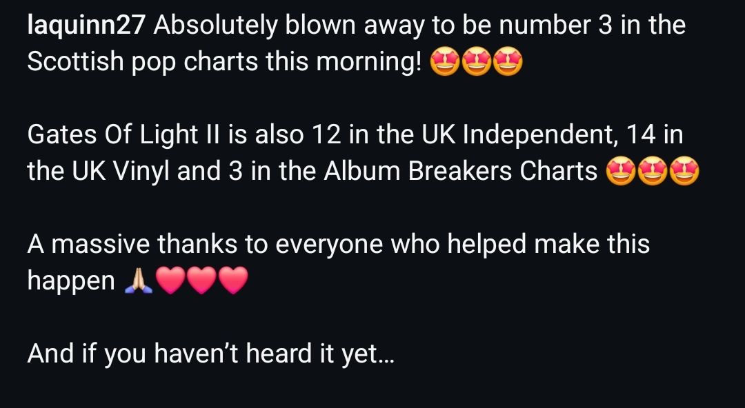 Who'd a thought it. We're in the charts.