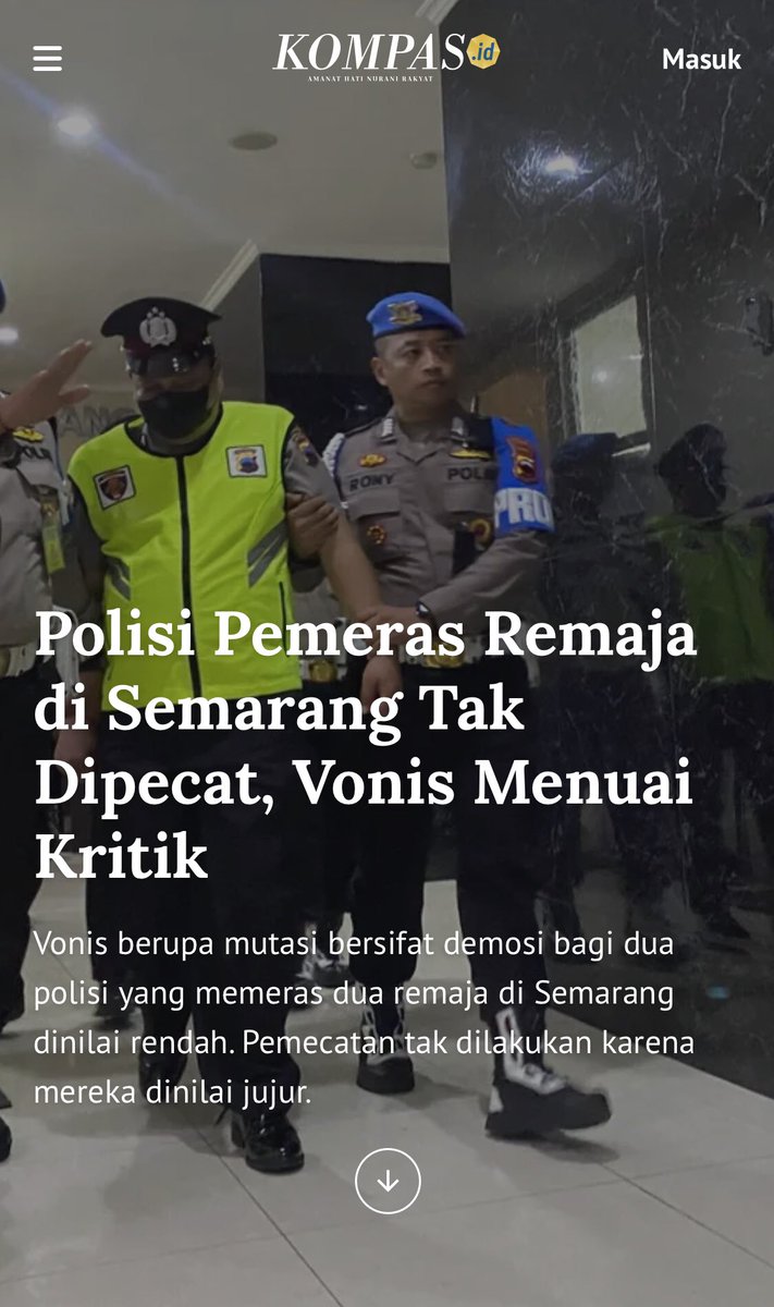 Jateng_Twit's tweet image. Update tentang polisi yang memeras remaja di  Semarang beberapa waktu lalu

Tak dipecat, tapi vonis berupa Demosi