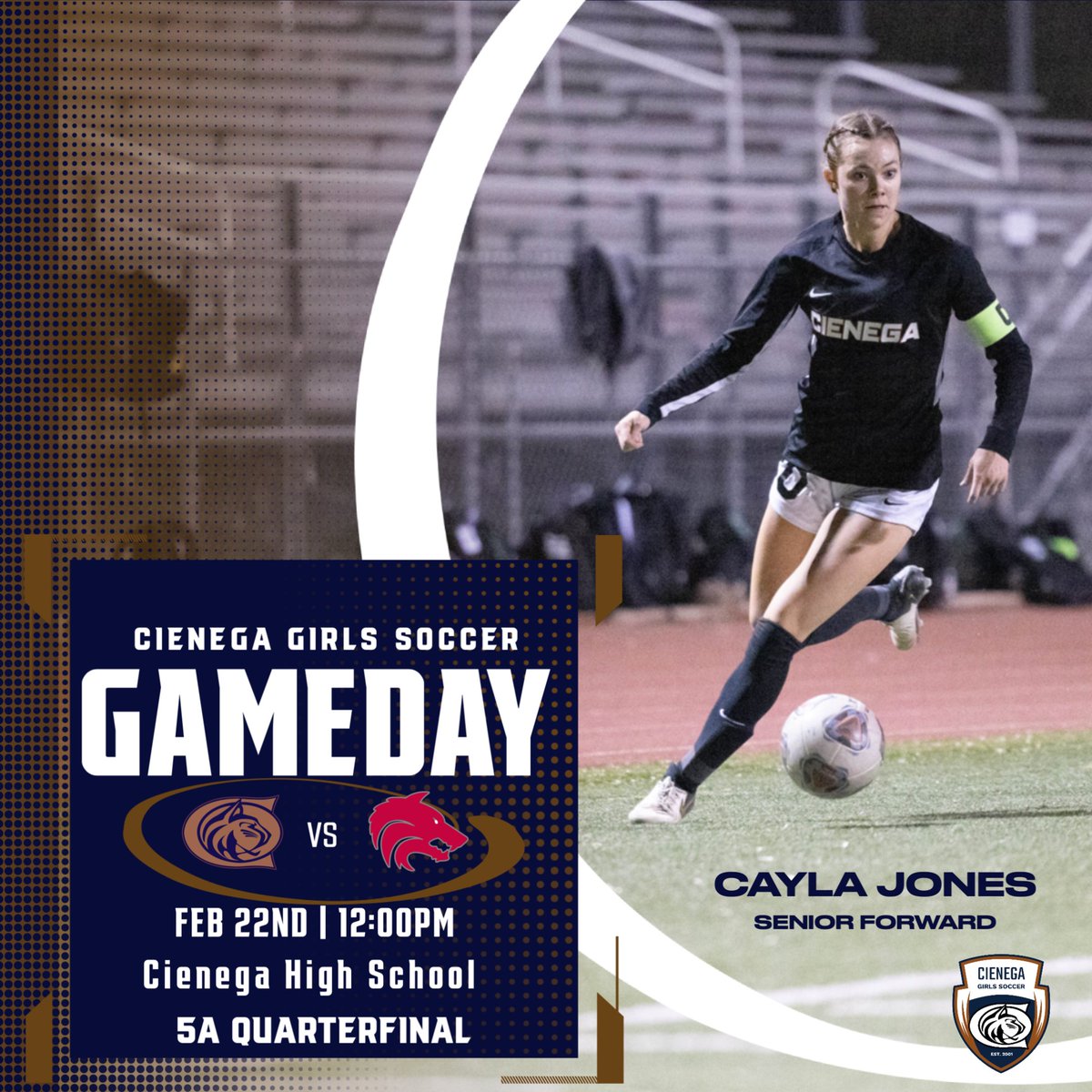 GAME Day! Enjoy sun and soccer today at Cienega High School as they girls look to continue their season and run in state.