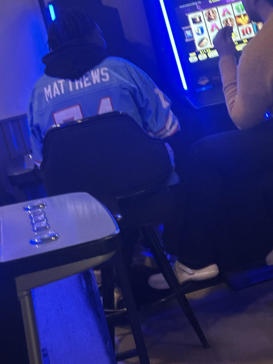 beastmodebobbs's tweet photo. It’s hard to see, but this is the most obscure jersey I’ve ever seen in the wild lol. Bruce Matthew’s oilers jersey. https://t.co/UrJN8QvfsZ