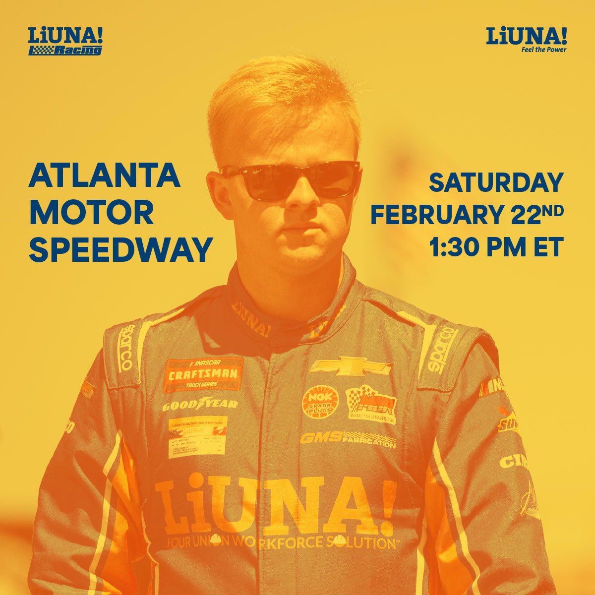 LECET's tweet photo. Let’s go racing! @TylerAnkrum and the No. 18 @LIUNA Chevy are hitting the track at Atlanta Motor Speedway. The green flag drops at 1:30 PM ET on FS1—don’t miss it!
#LIUNARacing #FeelThePower #YourWorkforceSolution https://t.co/4Ol3mNuc2t