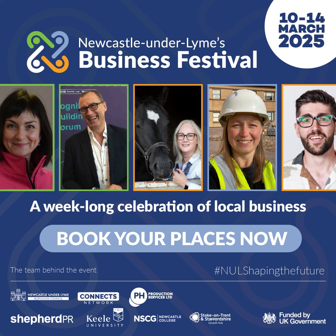 Coming up from 10th to the 14th of March, we have a FREE week-long celebration of local business in Newcastle-under-Lyme and Staffordshire with some fantastic speakers, workshops and events throughout the week

eventbrite.co.uk/o/shaping-the-…

nulshapingthefuture.co.uk
#nulshapingthefuture