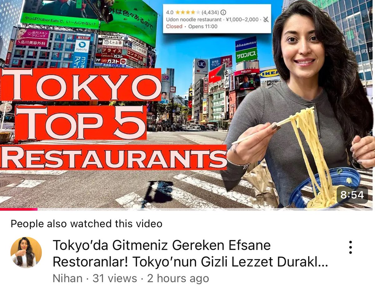Yemek tutkunları burada mı?😍 #tokyo 
Bu video kaçmaz!🍜🍣🥢 #japonya 

Youtube kanalımdan ya da buradan izleyebilirsin⬇️
youtu.be/JvrYggCxwuI?si…
#İyiGünlerSana #HadiBakalım #HayırlıOlsun