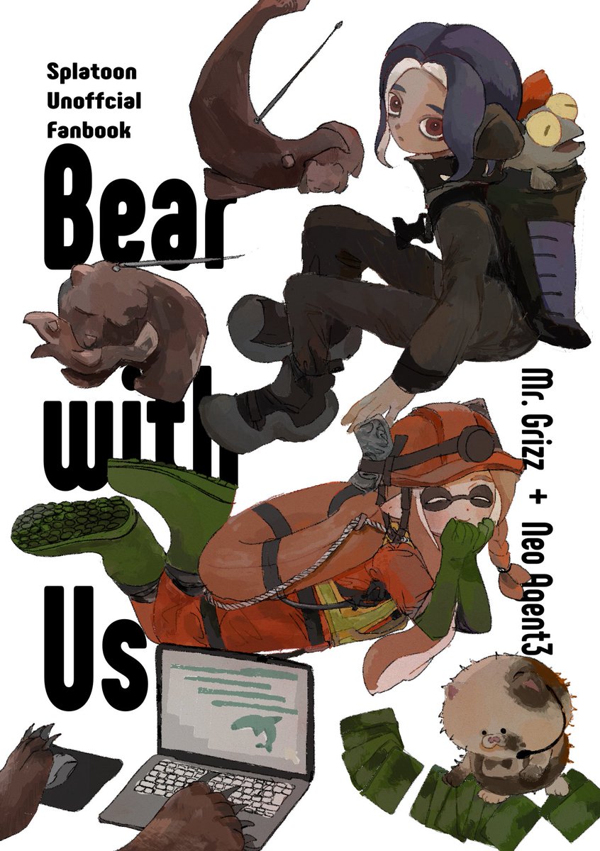 ota_coffee's tweet photo. 新刊サンプル①
「Bear with Us」
A5/42p/500円
クマサンと新３号の短編集です。

#スプラケット25 #スプケ25 https://t.co/RQUoyDJqb0