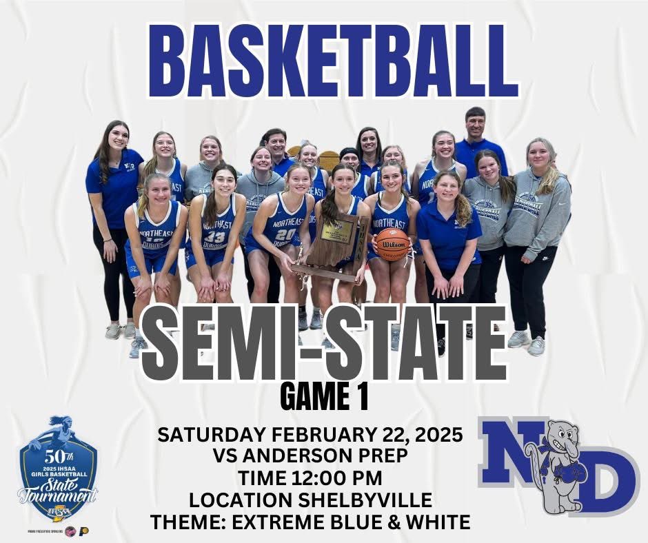Kris Norton (@krisnortonradio) on Twitter photo Semi-State Semifinal - 1A at Shelbyville
Northeast Dubois Jeeps (19-6) vs Anderson Prep Jets (18-9)
🕛11:45am pregame, Noon Tip
📻WITZ 104.7 FM
🎙️<a href="/Mattstats89/">Matt Dalton</a> & I
🏟️<a href="/shelbyhsbears/">Shelbyville High School</a> Semi-State Semifinal - 1A at Shelbyville
Northeast Dubois Jeeps (19-6) vs Anderson Prep Jets (18-9)
🕛11:45am pregame, Noon Tip
📻WITZ 104.7 FM
🎙️<a href="/Mattstats89/">Matt Dalton</a> & I
🏟️<a href="/shelbyhsbears/">Shelbyville High School</a>